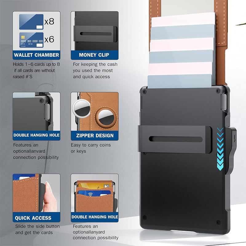 Slim Wallet Credit Card Holder with Money Clip