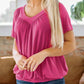 🔥Mother's Day Hot Sale 50%🔥🎉Buy 2 get extra 5% off & free shipping 🎉Women's Casual Pleated V-Neck Short-Sleeve Top