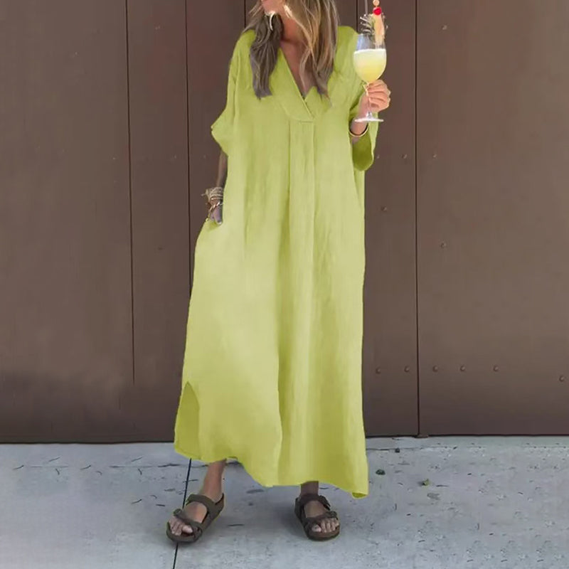 ⏳ Limited time 50% off! 💥Casual Flowy V-neck Dress For Women（The more you buy, the higher the discount）