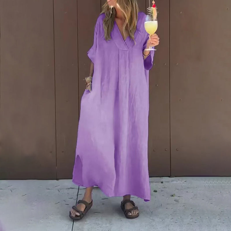⏳ Limited time 50% off! 💥Casual Flowy V-neck Dress For Women（The more you buy, the higher the discount）