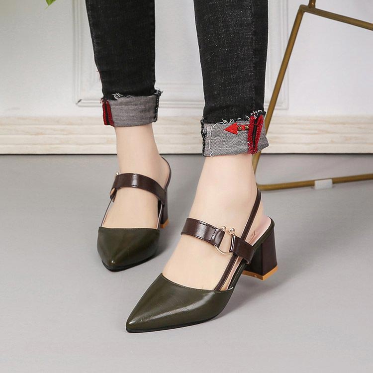 Women's Stylish Pointed Toe Chunky High-heel Sandals