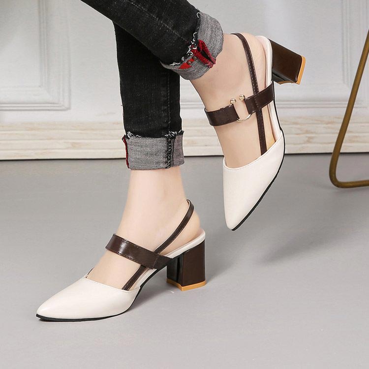 Women's Stylish Pointed Toe Chunky High-heel Sandals