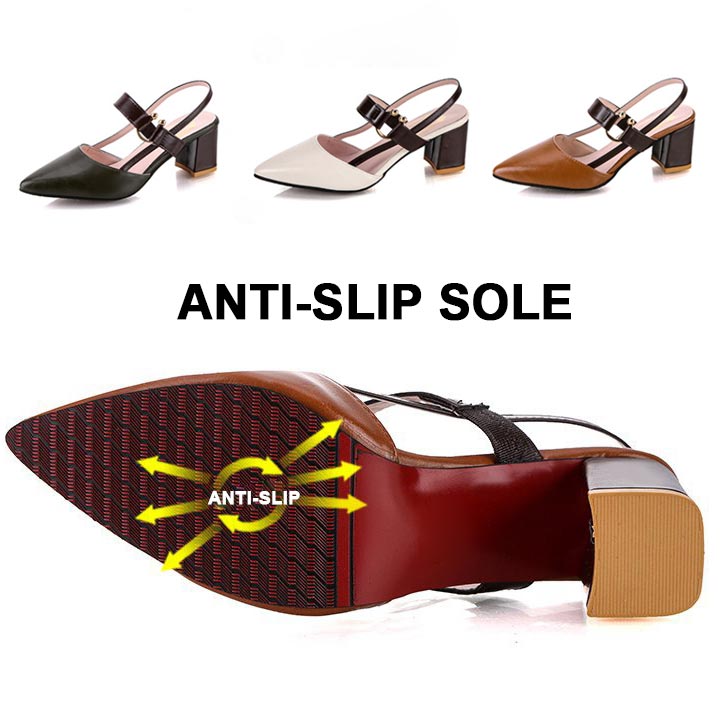 Women's Stylish Pointed Toe Chunky High-heel Sandals