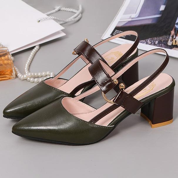 Women's Stylish Pointed Toe Chunky High-heel Sandals