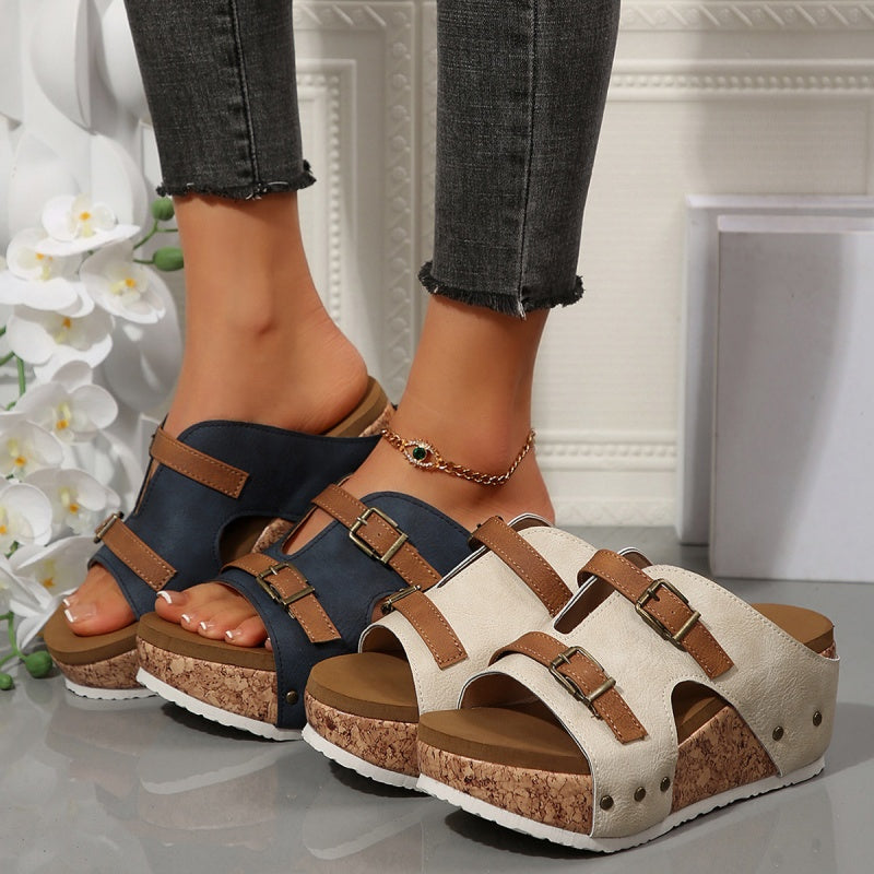 🔥LAST DAY PROMOTION - 50%OFF🔥Cutout Platform Wedge Sandals（The more you buy, the higher the discount）