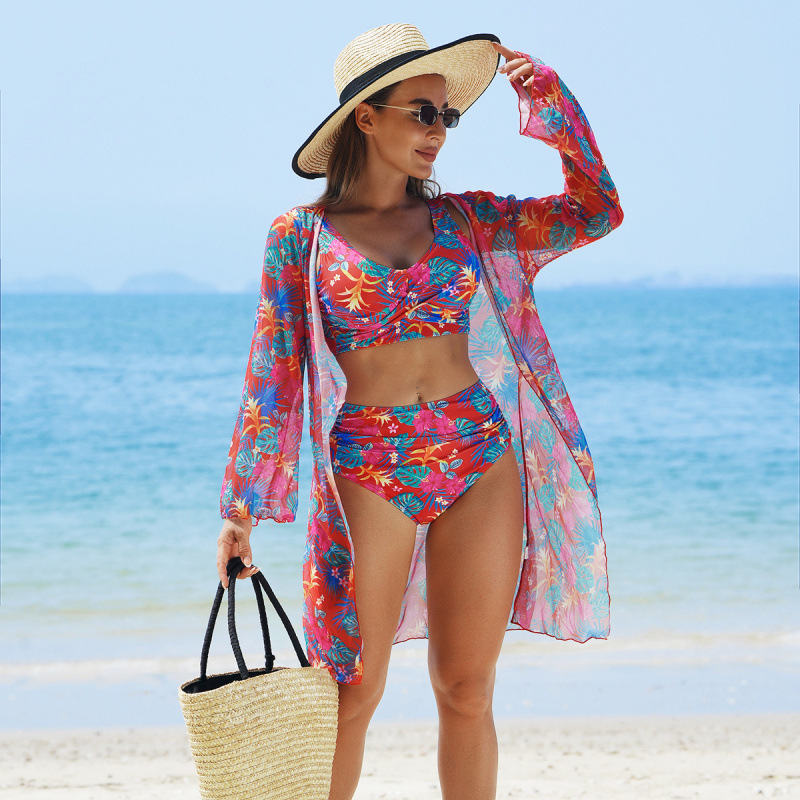 🏖️Summer Hot Sale 54% OFF🌼Women's Fashion Multicolor Printed Bikini Swimsuit 3 Piece Set