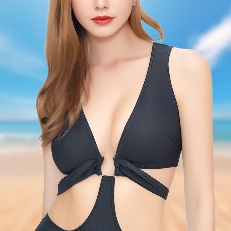Women's Solid Color Sexy Skinny Bikini One-piece Swimsuit
