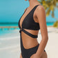 Women's Solid Color Sexy Skinny Bikini One-piece Swimsuit