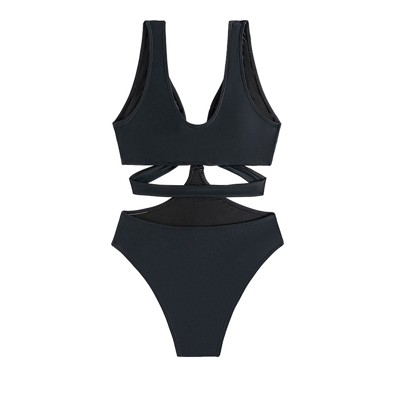Women's Solid Color Sexy Skinny Bikini One-piece Swimsuit
