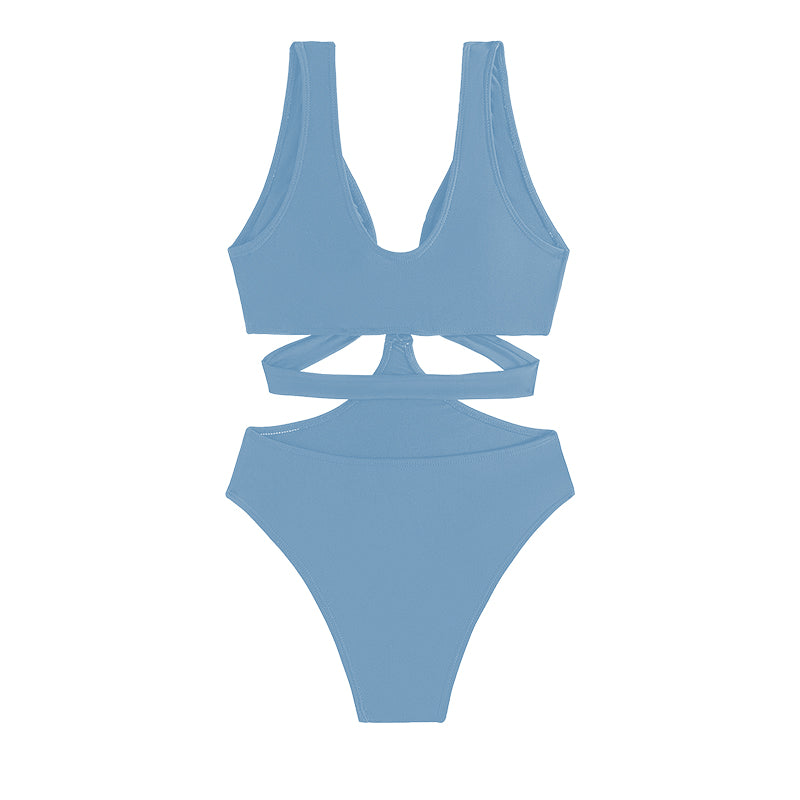 Women's Solid Color Sexy Skinny Bikini One-piece Swimsuit
