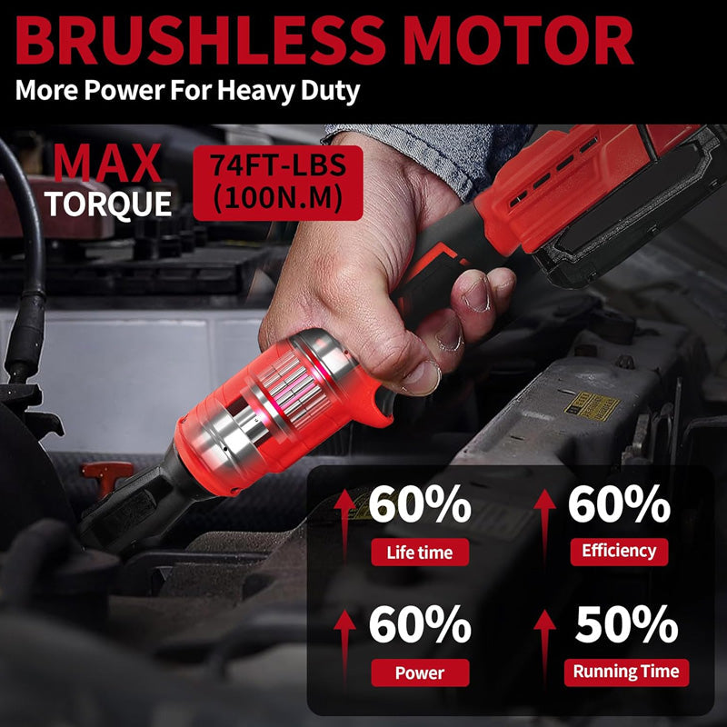 🔥Last Day Special Sale 49% OFF🔥 3/8" Brushless Cordless Ratchet Wrench Set🔧High Torque, Rechargeable, 4-Socket Kit