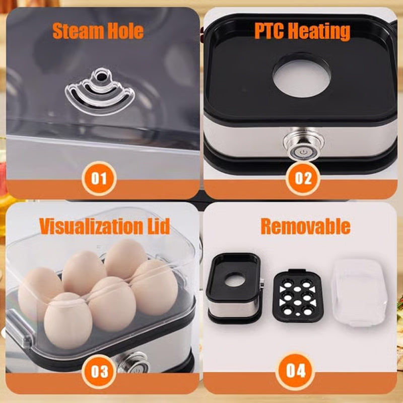 🎉2025 HOT SALE 50% OFF🎉Multifunctional Egg Steamer with Clear Lid