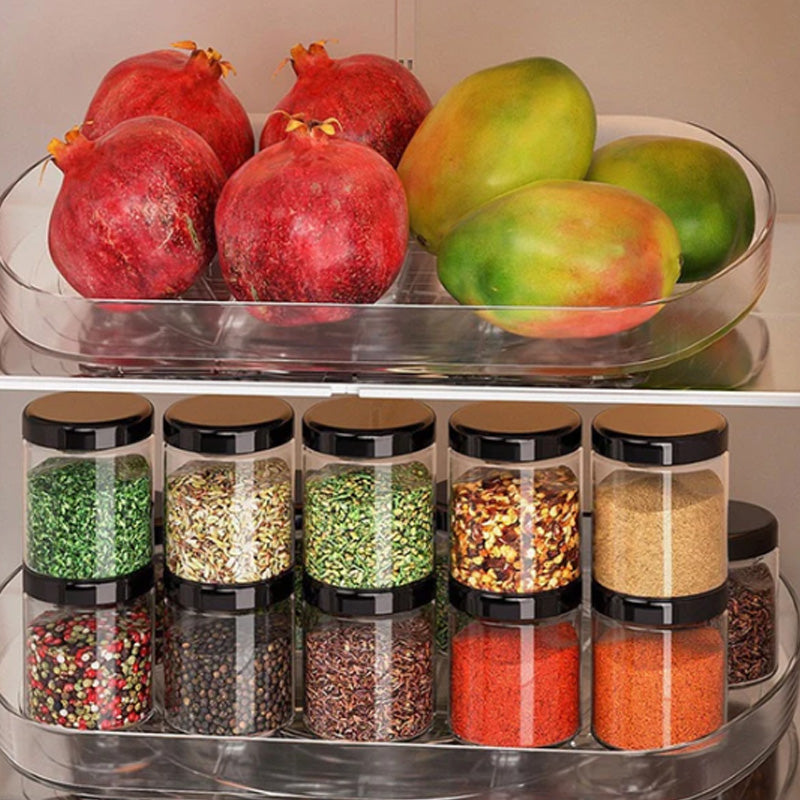 Multifunctional Clear Rotating Organizer for Kitchen