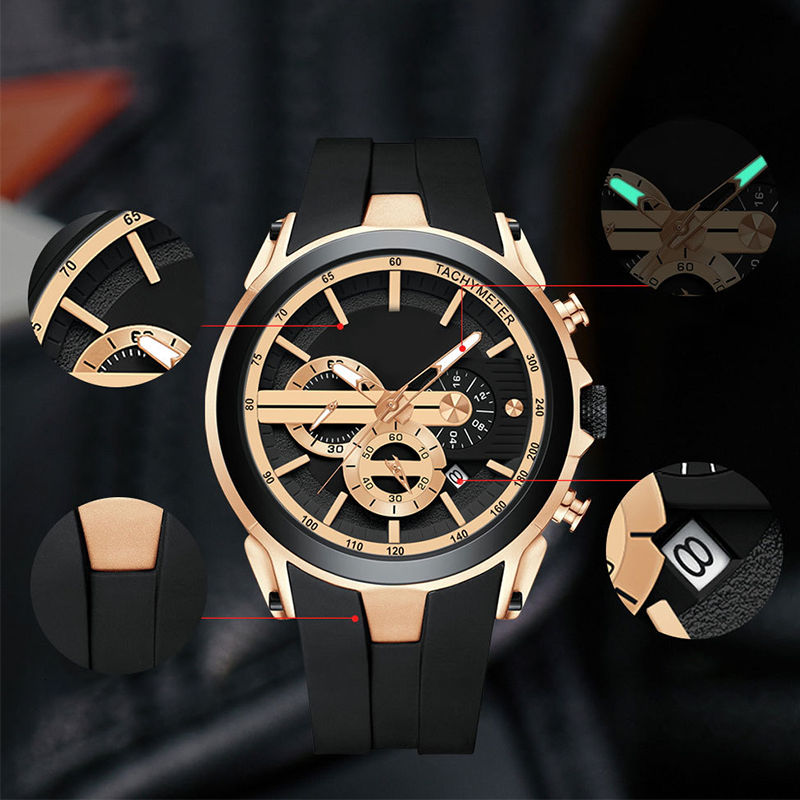 💎Stylish Sports Watch with Luminous Display, Silicone Strap and Waterproof Design