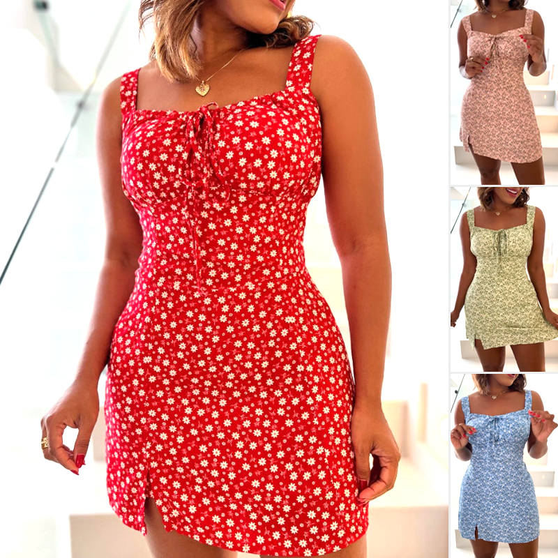 🌸Buy 2 pieces and get free shipping🌸Floral Print Spaghetti Strap Mini Dress