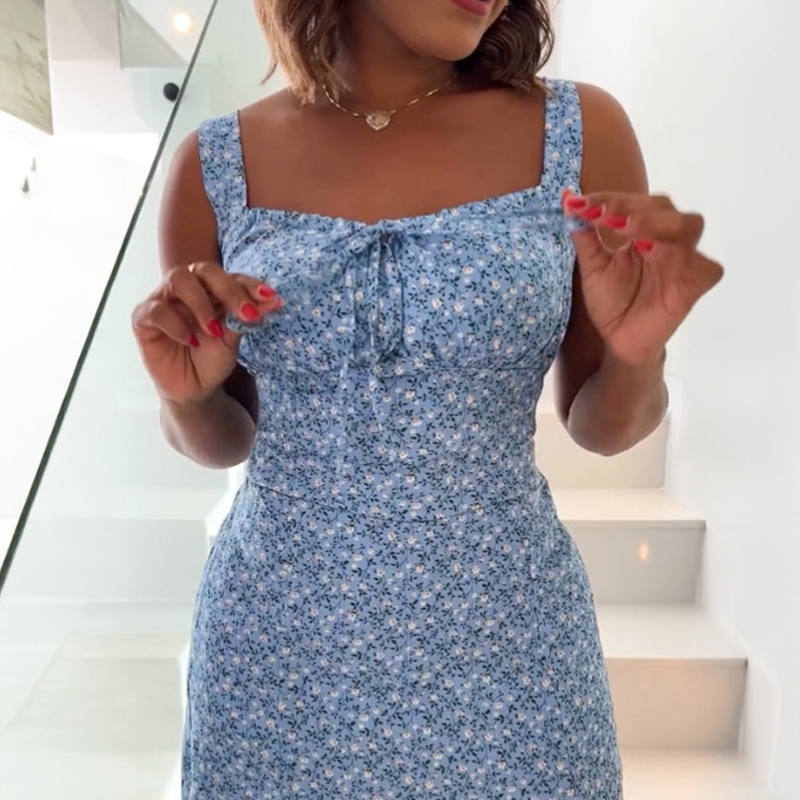 🌸Buy 2 pieces and get free shipping🌸Floral Print Spaghetti Strap Mini Dress