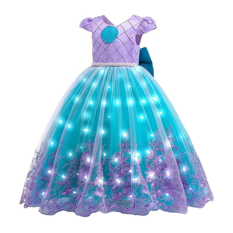 Mermaid-themed children's light-up party dress set