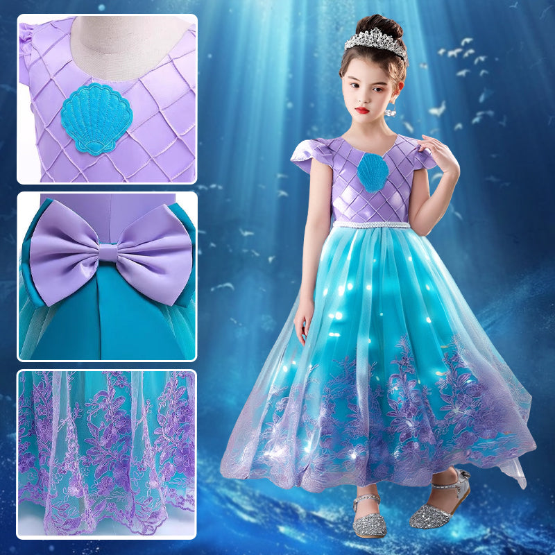 Mermaid-Themed Light-Up Party Dress Set for Kids