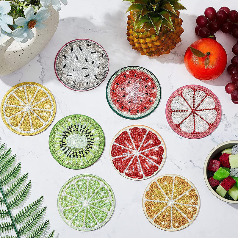 DIY Rhinestone Art Painting Coasters Kit with Holder