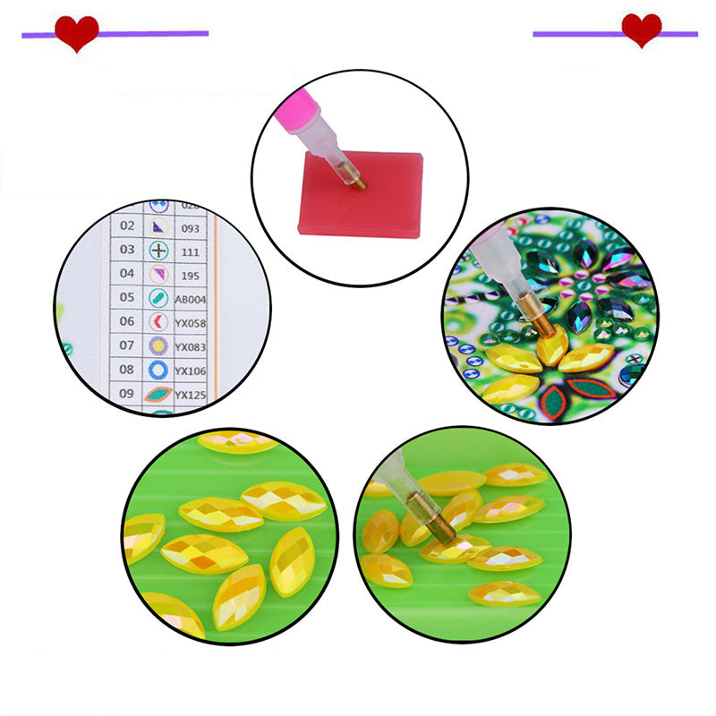 DIY Rhinestone Art Painting Coasters Kit with Holder
