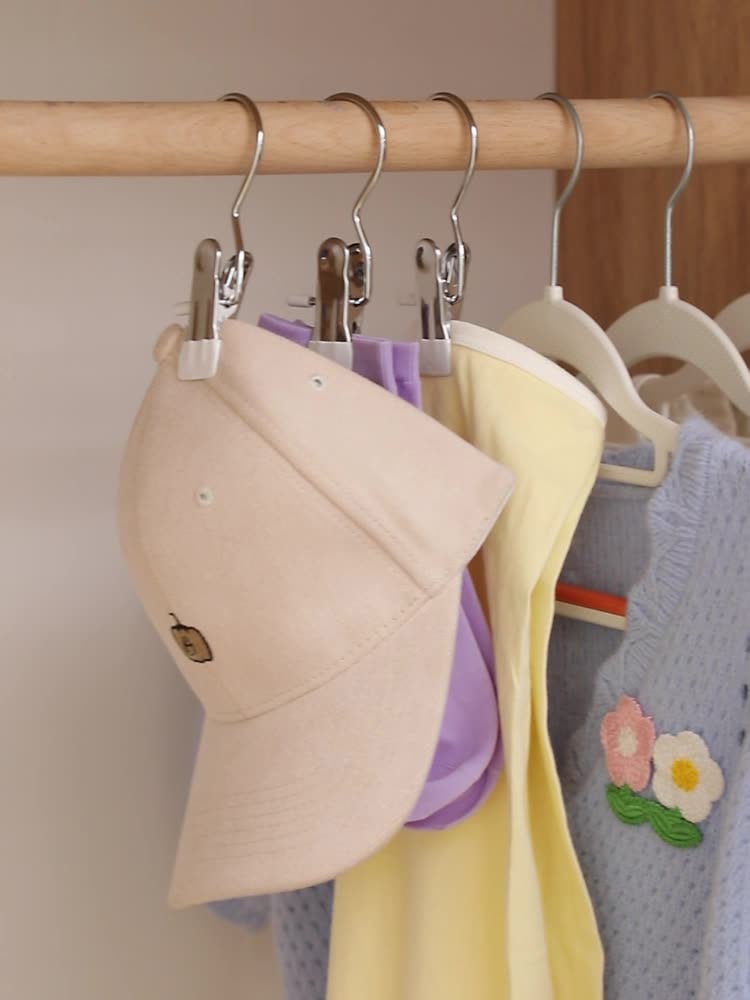 💥2025 Hot Sale- 49% OFF💥Anti-rust Clip Space-saving Clothespin Hat Pants Storage Hanging Travel Hook