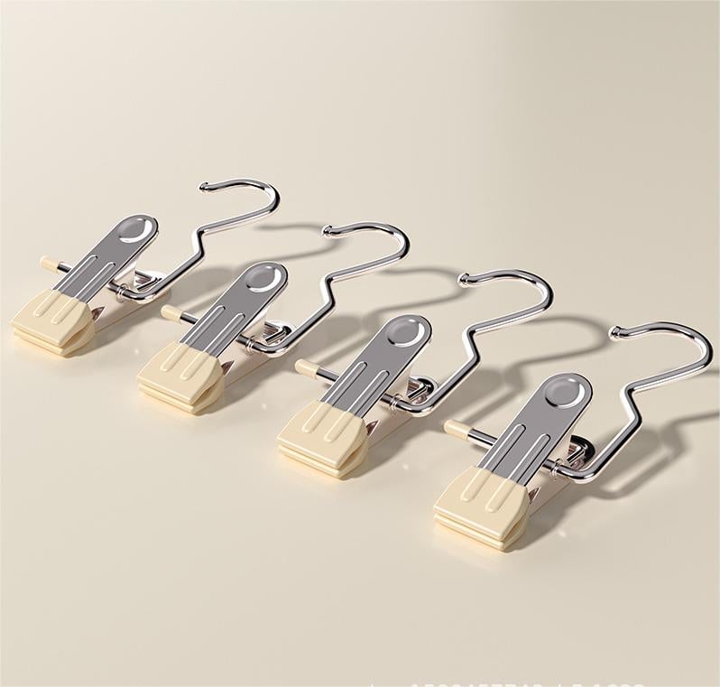 💥2025 Hot Sale- 49% OFF💥Anti-rust Clip Space-saving Clothespin Hat Pants Storage Hanging Travel Hook