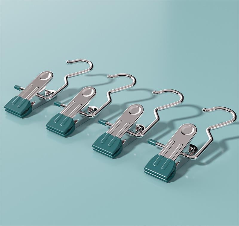 💥2025 Hot Sale- 49% OFF💥Anti-rust Clip Space-saving Clothespin Hat Pants Storage Hanging Travel Hook