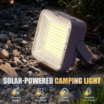 🏕️50% OFF NOW! Portable Waterproof Solar-Powered Camping Light – 3-Level Dimmable LED Outdoor Lamp, Adjustable Bracket, Long Lasting Rechargeable Light for Camping, Hiking & Emergency