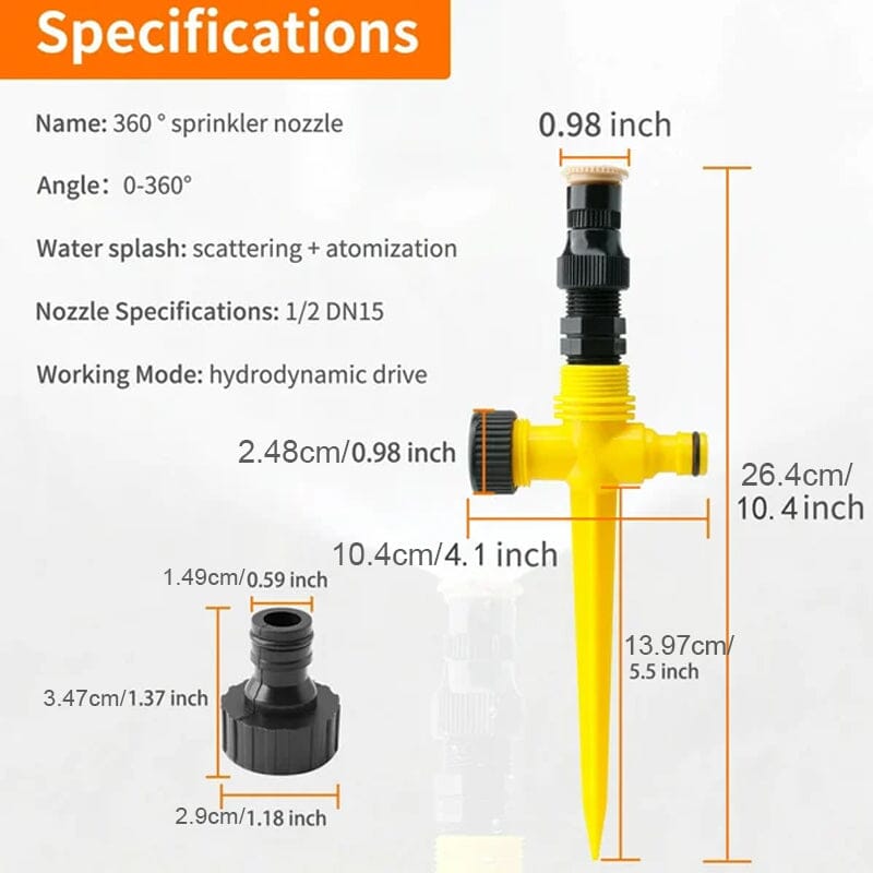 🏡BUY 1 GET 1 FREE✨360° Rotation Auto Irrigation System Garden Lawn Sprinkler Patio