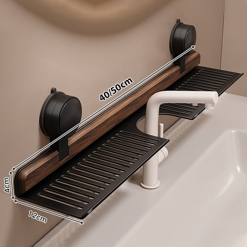 🔥Hot Sale 50% Off💥 Walnut Bathroom, Kitchen Suction Cup Shelf