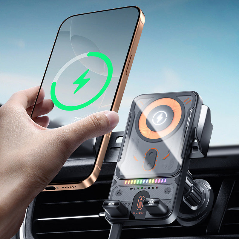 🚗 50% OFF FLASH SALE ! ⚡ Smart 2-in-1 Car Rotating Phone Holder & Wireless Charger – 360° Rotation, Fast Wireless Charging, Stable Anti-Shake 📱