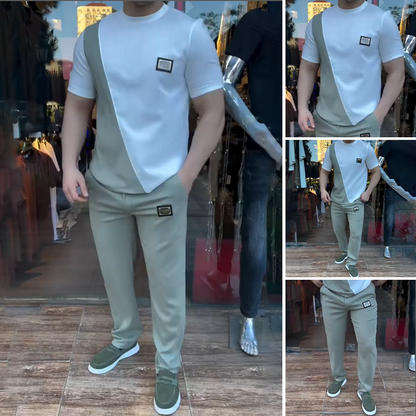 🔥 Trending This Summer! 💁‍♀️ Men's Casual Crew Neck Top and Pants Set