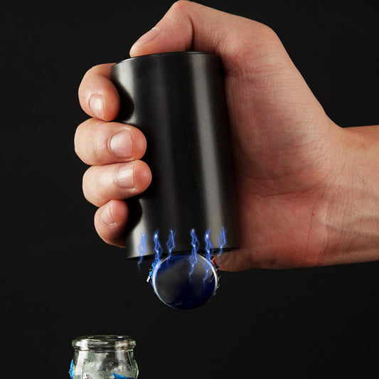 Magnetic bottle opener with push function
