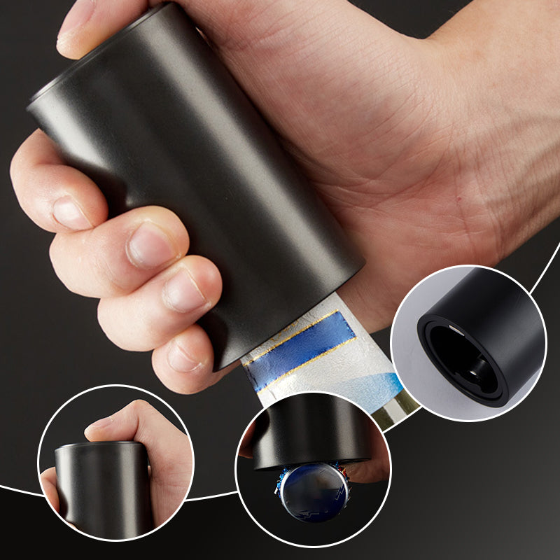 Magnetic bottle opener with push function