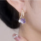 🌸Fashion crystal four-petal flower pearl earrings