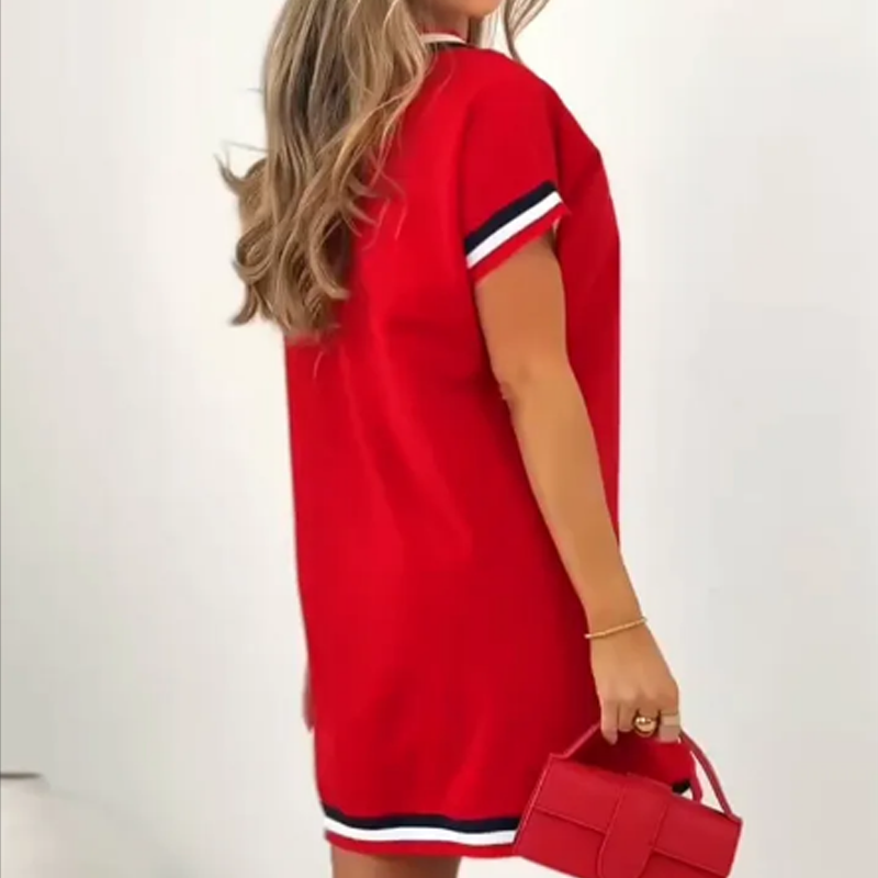 🎞️ Women's Striped Splicing Dress – Retro Vibes, Modern Comfort