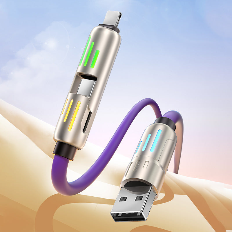 🎁Limited time 50% off⏳240W 4-in-1 Data Cable with Colorful Work Lights