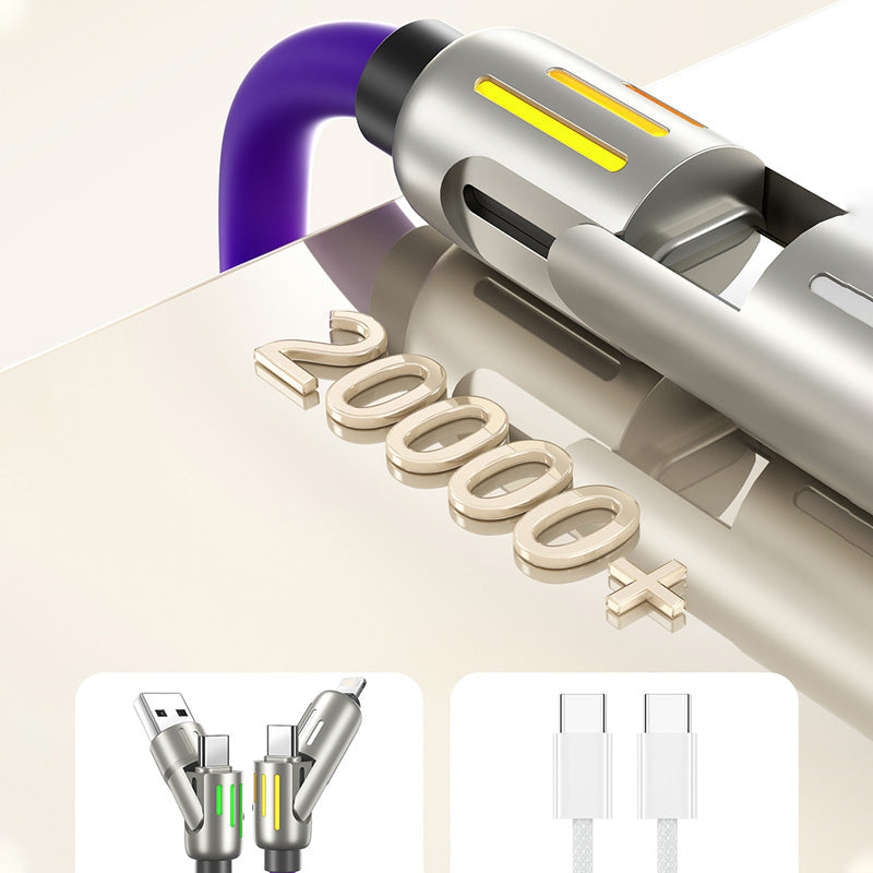 🎁Limited time 50% off⏳240W 4-in-1 Data Cable with Colorful Work Lights