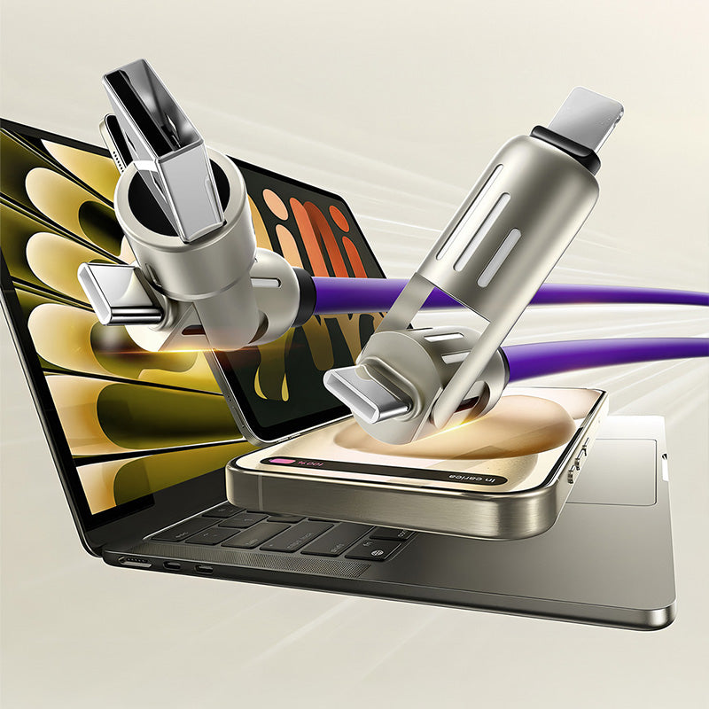 🎁Limited time 50% off⏳240W 4-in-1 Data Cable with Colorful Work Lights