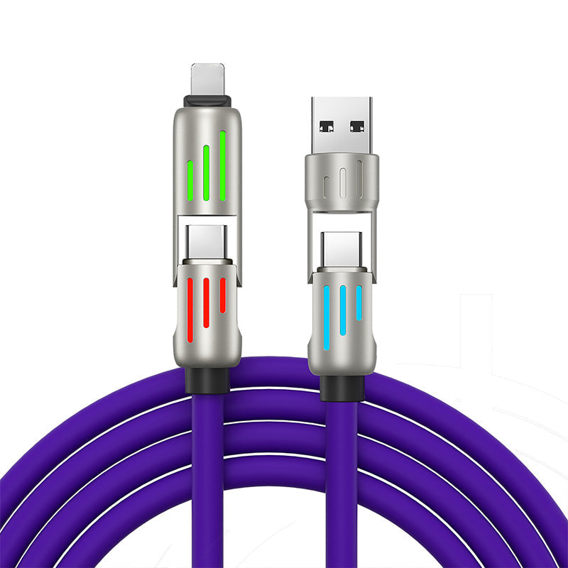 🎁Limited time 50% off⏳240W 4-in-1 Data Cable with Colorful Work Lights