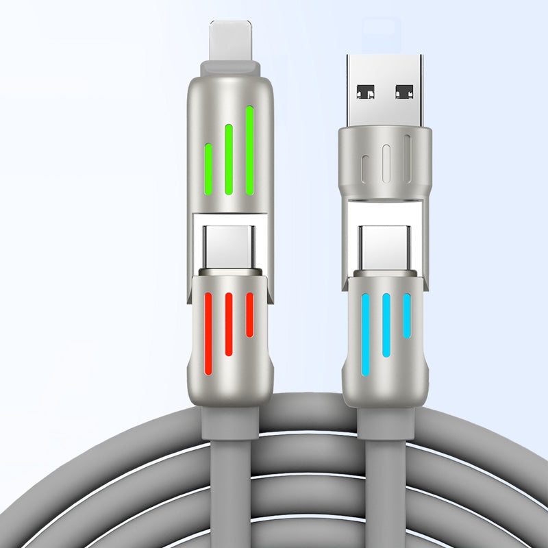 🎁Limited time 50% off⏳240W 4-in-1 Data Cable with Colorful Work Lights