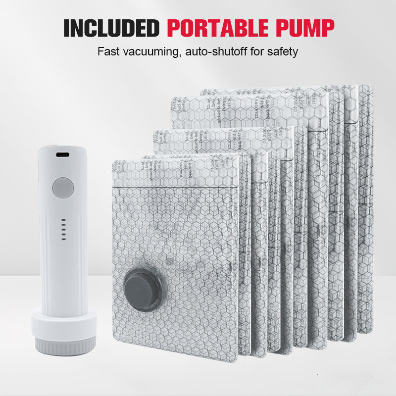 Travel Vacuum Storage Bags & Portable Pump Set