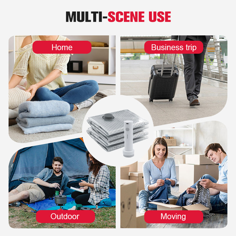 Travel Vacuum Storage Bags & Portable Pump Set