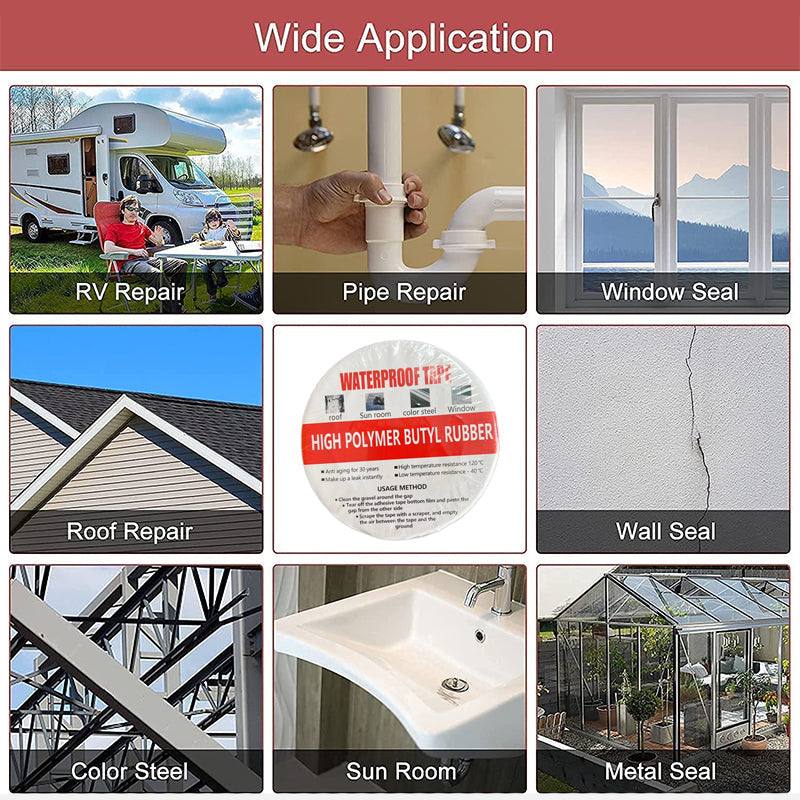 🛡️ 50% OFF NOW! 💧 Aluminum Foil Waterproof Tape – Butyl Adhesive, Instant Seal & Weather-Resistant – For Roof, Pipe & Auto Repairs 🔧
