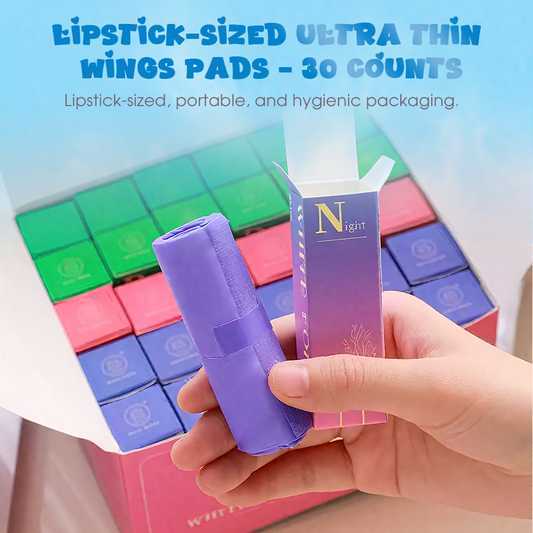 Lipstick-Sized Ultra Thin Wings Pads – 30 Counts