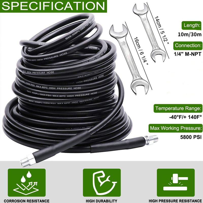 💦 50% OFF INSTANT! 🚿 5800PSI Sewer Jetter Kit - High-Pressure Nozzle & Hose for Clogged Drains/Pipes, Compatible with Most Pressure Washers 🔧📦