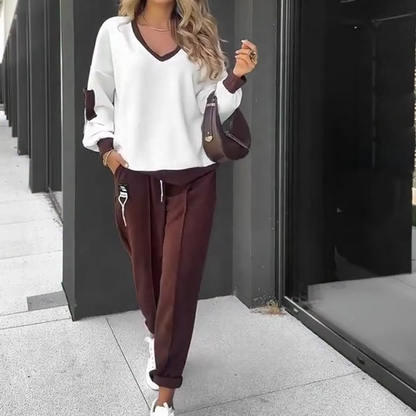 🔥Limited stock available 50% OFF🔥Color-Block Pullover Hoodie & Jogger Pants Set