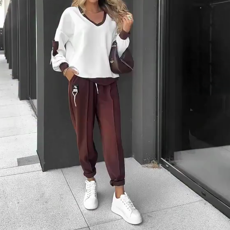 🔥Limited stock available 50% OFF🔥Color-Block Pullover Hoodie & Jogger Pants Set