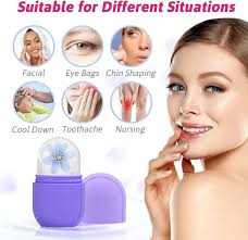 Ice Roller for Face — Pink, 4.5inch Silicone Reusable Ice Cube Roller Massager for Glowing Skin - Bazaro.Life