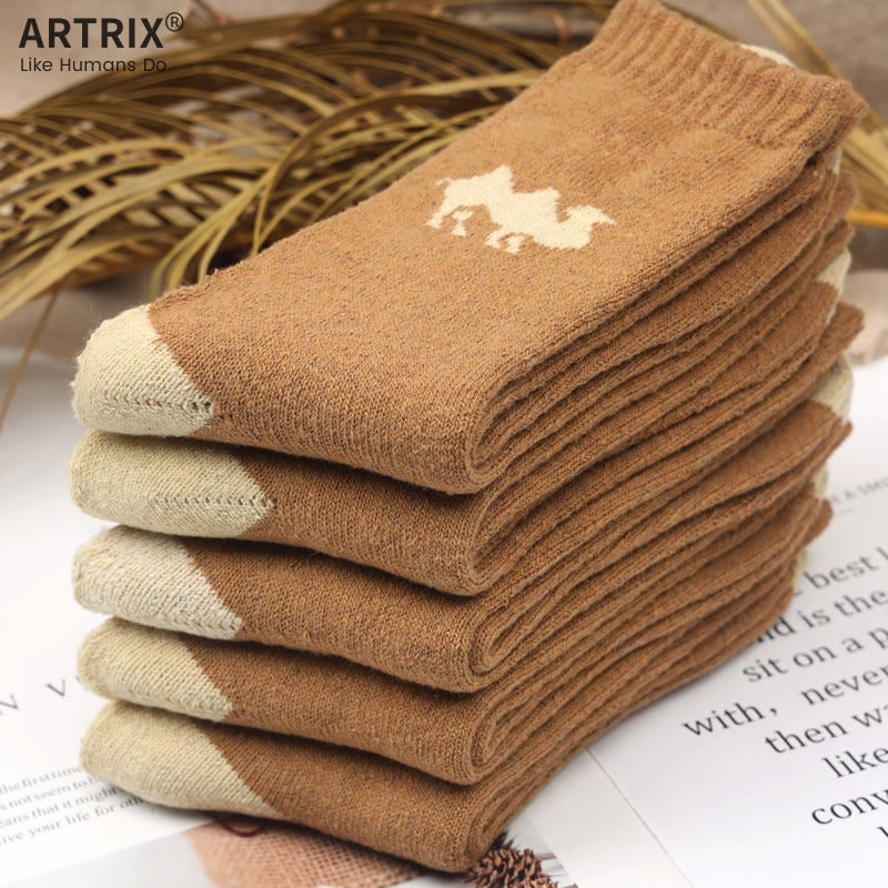 Vintage-Style Warm Socks with Thick Terry Lining